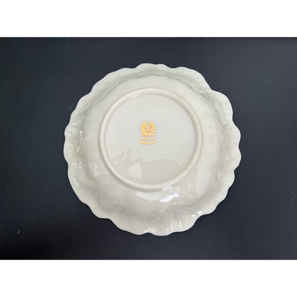 LENOX: Vintage Round Small Dish with Gold Detailing, Flower Petal Design - Picture 9 of 10